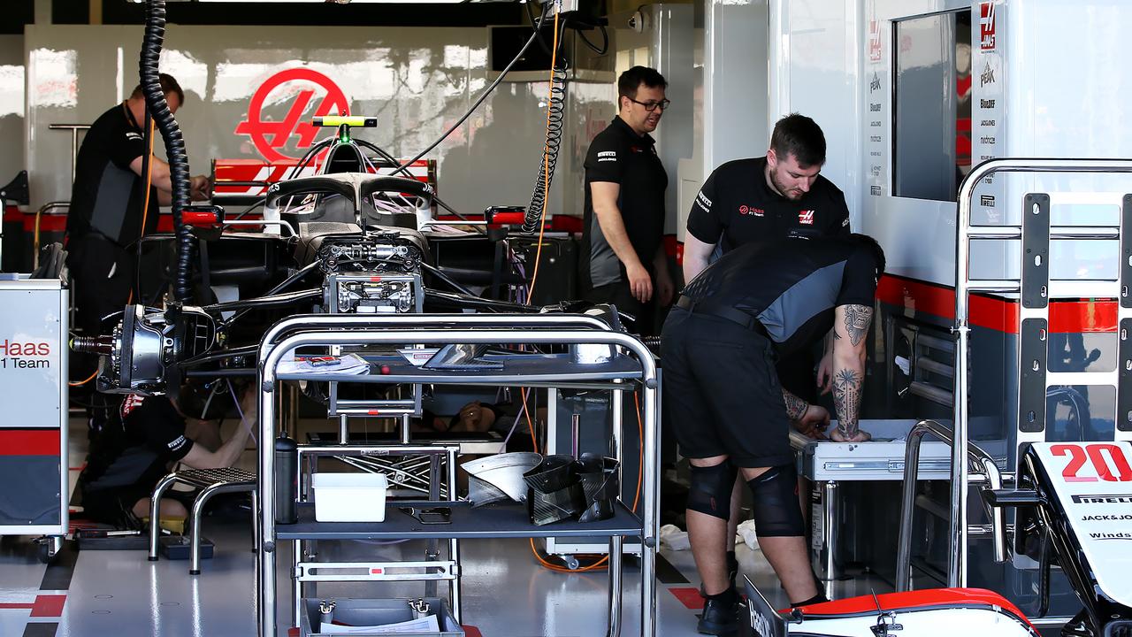 The Haas F1 team has four staff self-isolating amid virus fears.