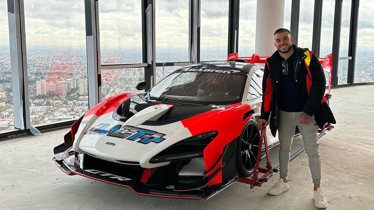 The Block star Adrian Portelli took car storage to new heights in 2022, craning his McLaren up 57 floors into his $39m penthouse. Picture: Instagram / @adrian_portelli