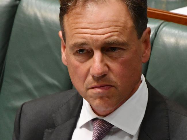 Minister for Health Greg Hunt during Question Time in the House of Representatives at Parliament House in Canberra, Wednesday, December 5, 2018. (AAP Image/Mick Tsikas) NO ARCHIVING