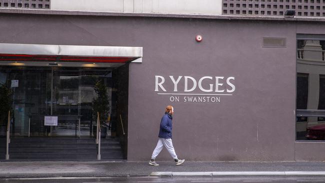 Rydges on Swanston was used to quarantine returned travellers. Picture: Wayne Taylor