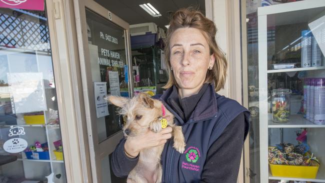 Staff member Hayley at Pets Haven Woodend. Picture: Rob Leeson.