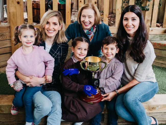 Melbourne Cup-winning trainer Gai Waterhouse with family members in Sydney.