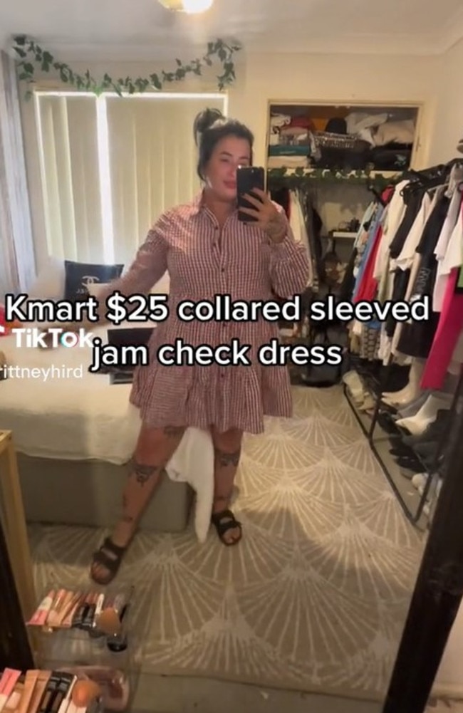 Kmart's $25 autumn version of viral green gingham dress