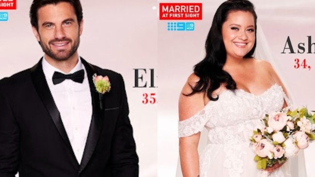 This year's Gold Coast MAFS stars Eliot Donovan and Ashleigh Ackerman. Pictures via Instagram