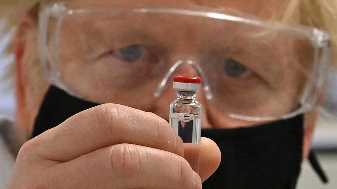 Boris Johnson with the AstraZeneca vaccine. Picture: Paul Ellis/WPA/Getty Images
