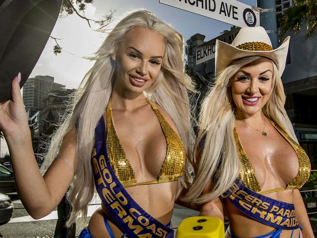 ### UNDER EMBARGO, CONTACT GCB PIC DESK FOR USE ###The Gold Coast is set to receive it's own version of Monopoly. Meter Maids, Tiy Rusnik and Nicole Dolly are all set for the games to begin. Picture: Jerad Williams