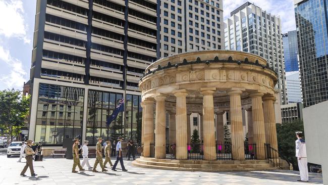 A Legacy event at Brisbane’s Cenotaph on Tuesday. Picture: Richard Walker