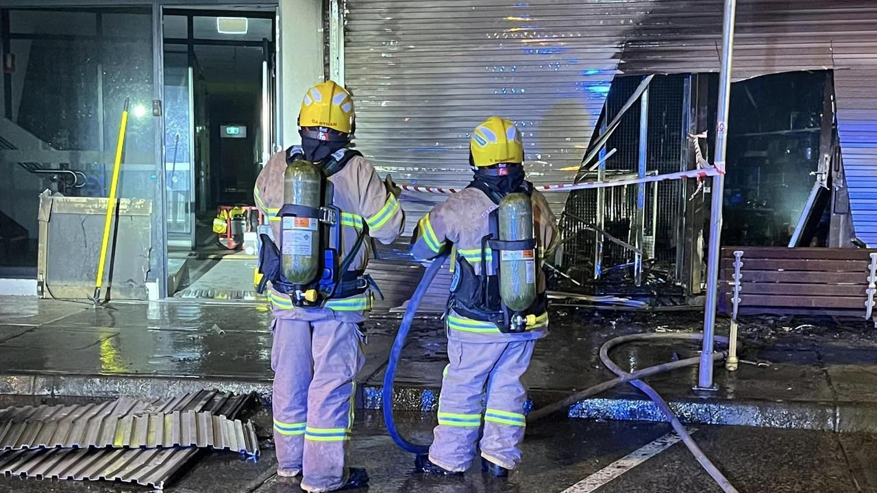 Firefighters fight a fire at a tobacco shop in Epping. Picture: Epping Fire Brigade