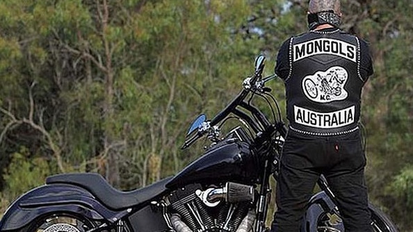 A Mongols bikies with his Harley Davidson