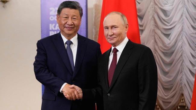 Chinese President Xi Jinping and Russian President Vladimir Putin. Picture: AFP