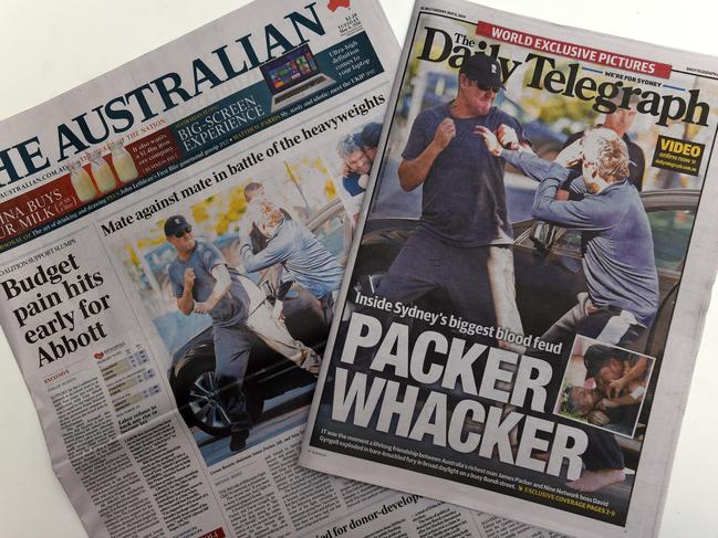 The James Packer-David Gyngell punch-up made headlines. Picture: AAP