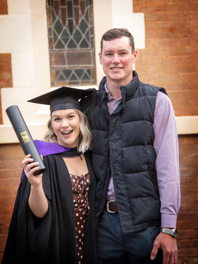 Paige Hetherington with Lachy McCallum. Paige graduated with a Bachelor of Laws. UniSQ graduation ceremony at Empire Theatre. Wednesday, June 28, 2023