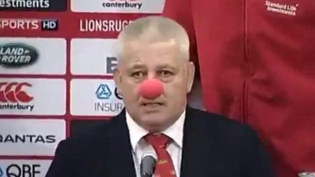 Warren Gatland with his red nose.