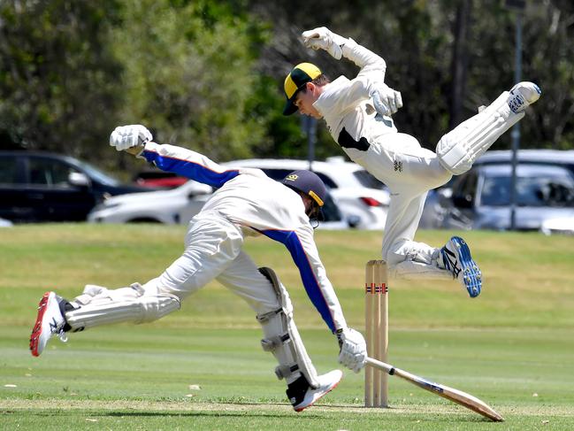 AIC First XI cricket match between Villanova College and Marist College Ashgrove.Saturday February 19, 2022. Picture, John Gass