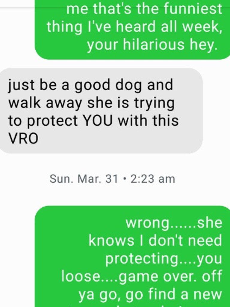 The woman thought her boyfriend was receiving these messages from her ex.