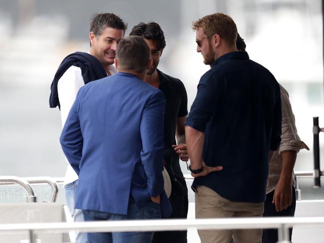 Laundy chatting to a group of his mates. Picture: Christian Gilles