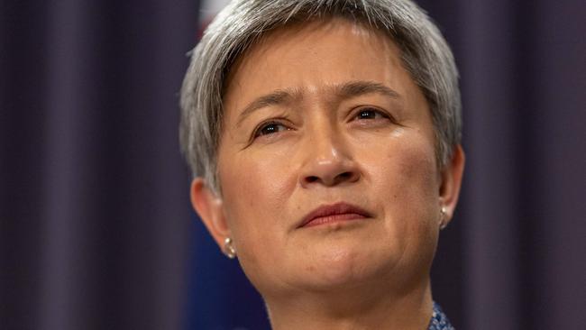 CANBERRA, AUSTRALIA - NewsWire Photos FEBRUARY 17, 2023: Minister for Foreign Affairs, Senator Penny Wong with Papua New GuineaÃ¢â¬â¢s Minister for Foreign Affairs Justin Tkatchenko and Deputy Prime Minister of PNG John Rosso at Parliament House in Canberra,Picture: NCA NewsWire / Gary Ramage