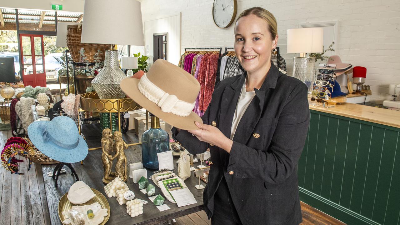 Humphrey and Lulu Boutique owner Hayley Bonomi. Thursday, July 14, 2022. Picture: Nev Madsen.