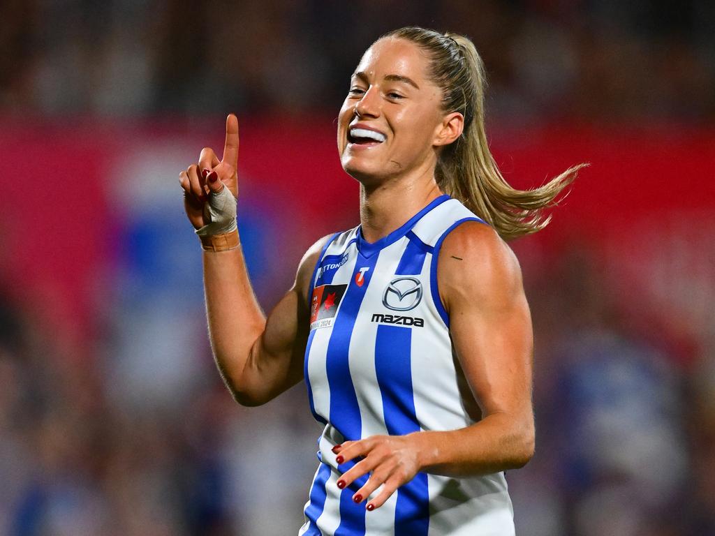 Alice O'Loughlin nailed three of the Kangaroos’ six goals. Picture: Getty Images