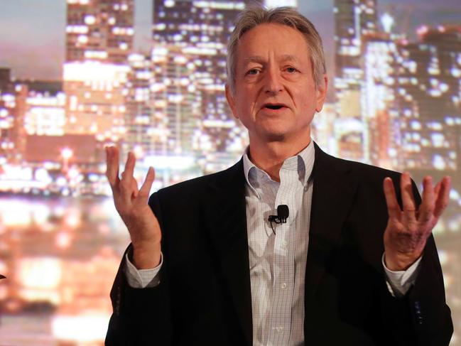 Artificial intelligence pioneer Geoffrey Hinton speaks at the Thomson Reuters Financial and Risk Summit in Toronto, December 4, 2017.    REUTERS/Mark Blinch