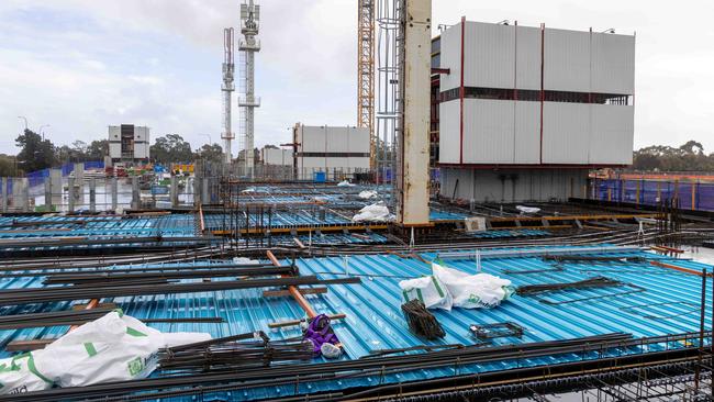 Work progressing on the carpark at the new Women's and Children's Hospital project. Picture: Kelly Barnes