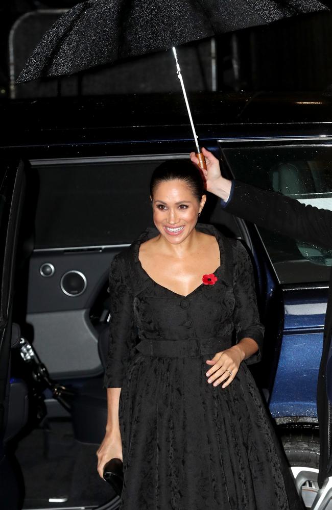 Meghan looked radiant as she arrived at the Royal Albert Hall. Picture: Getty Images