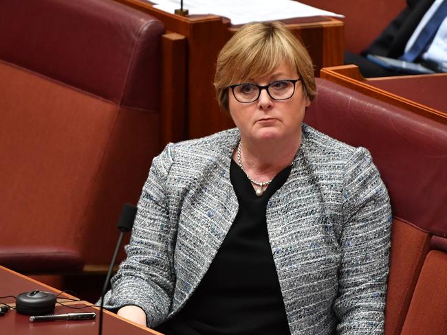 The then Minister for Defence Linda Reynolds during Question Time in the Senate Chamber at Parliament House in Canberra in 2020.