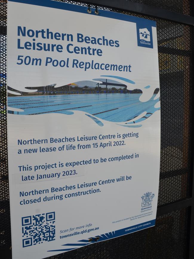 A sign out the front of the leisure centre