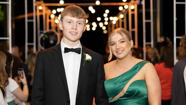 Ashley Scott and Eva Briggs at the year 12 St Hilda formal. Photo: Celeste Humphrey