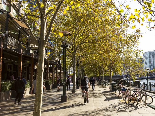 Shoppers walk down Southbank promenade in Melbourne. Picture: Visit Victoria/Josie Withers