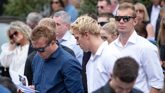 The Trbojevic brothers — family friends — were at the funeral. Picture: Julian Andrews.