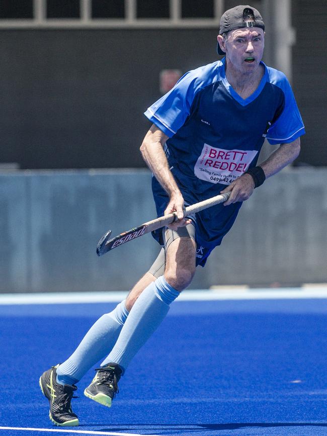 Nightsticks V Hockey Booze , Darren Dittman in the action in the Pan Pacific Masters Games Hockey tournament. Picture: Glenn Campbell