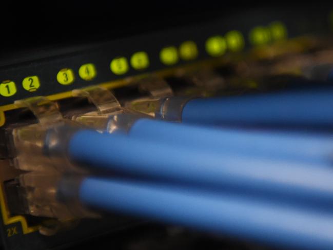 Ethernet data cables are seen in a server room  in Canberra, Wednesday, Nov. 16, 2016. (AAP Image/Mick Tsikas) NO ARCHIVING