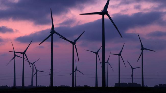 Wind turbines at a wind farm in northern Germany. Picture: AFP