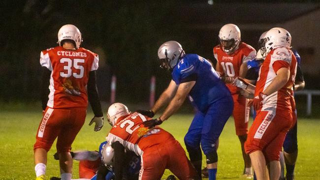 Mackay Gridiron vs Townsville Cyclones at West Tiger Park Walkerston. Saturday 20 January 2024 Picture:Michaela Harlow