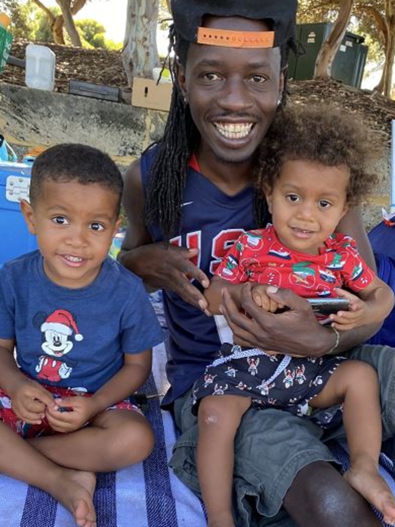 Brian with his two sons, Zaire and Alessandro. Picture: Supplied
