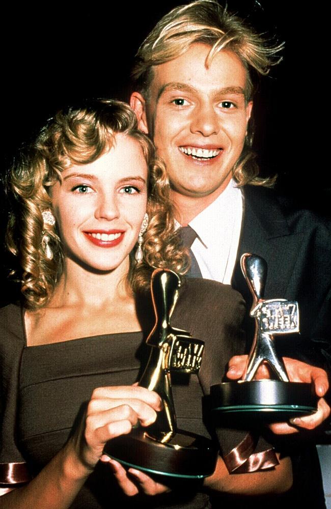 Jason Donovan with Kylie Minogue at the 1988 TV Week Logie Awards.