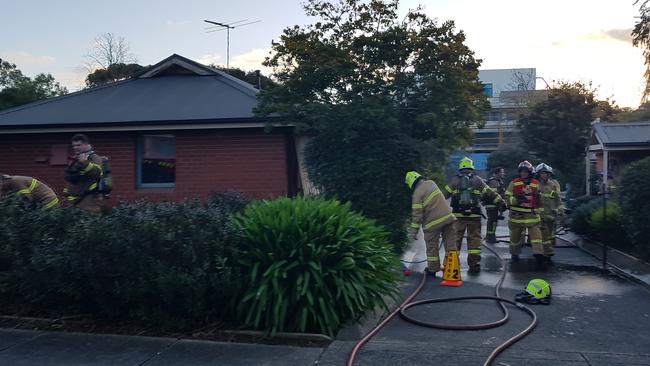 Firefighters at Ringwood unit fire. Picture: Kiel Egging