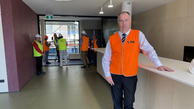 Housing Minister Nic Street in the soon to be completed youth accommodation in Campbell St