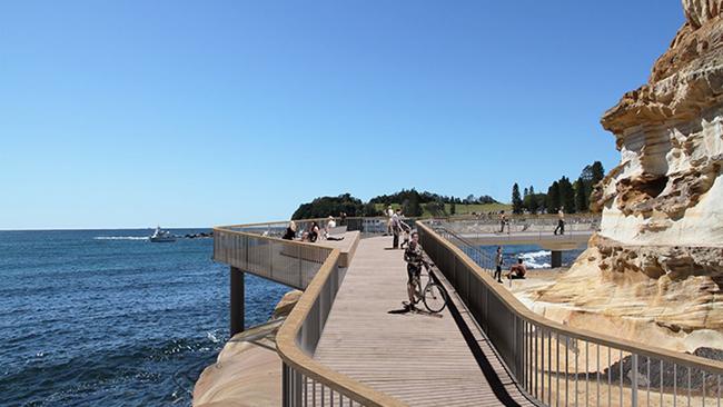 Artist impression of the new boardwalk joining The Haven with Terrigal. Picture: supplied