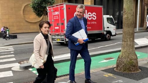 Former Oil Search executive Atyen Saridas outside the NSW Supreme Court on day one of her court case. Picture: Angelica Snowden