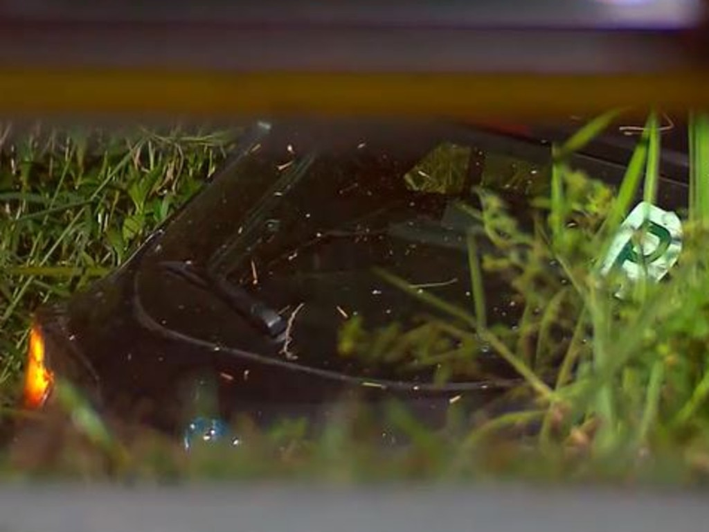 The car ended up in swamp water. Picture: 9 News