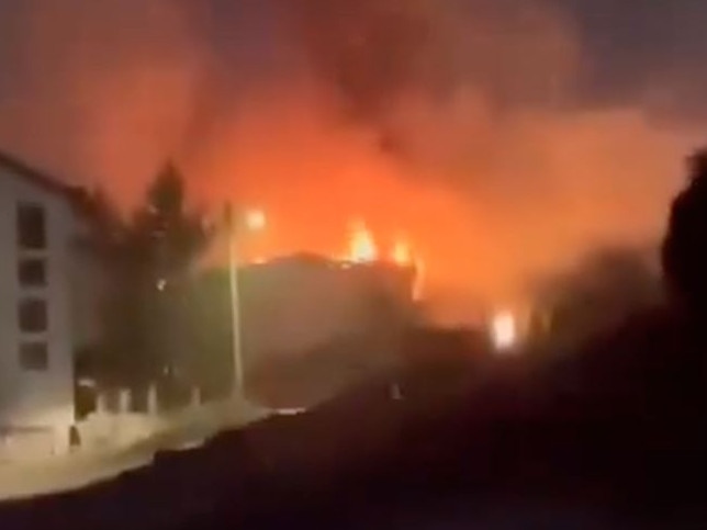 A massive fire in a nightclub in North Macedonia's southern town of Kocani. Picture: Social media