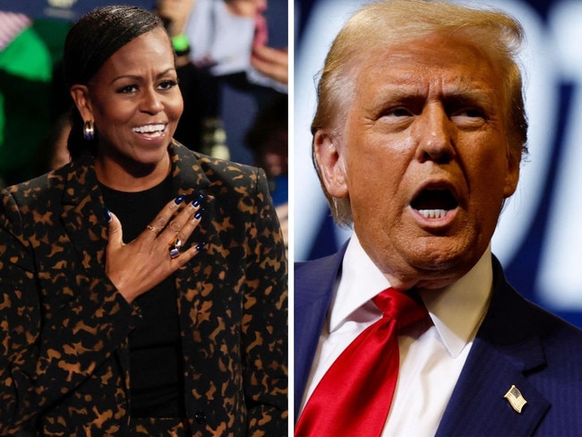 Michelle Obama has slammed Donald Trump at a speech at a campaign rally in Michigan. Picture: Supplied