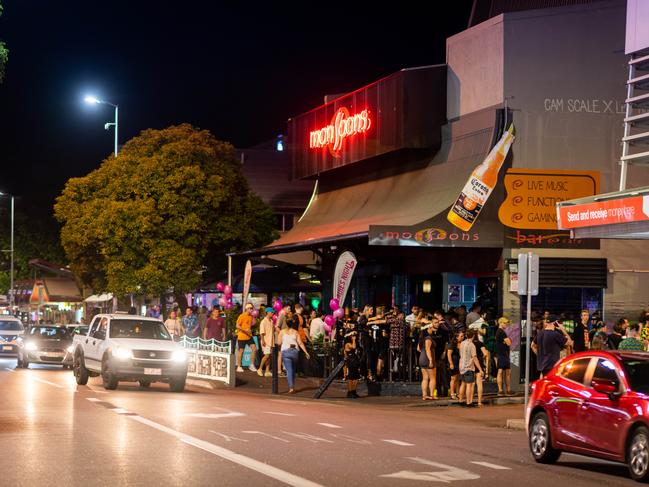 Mitchell St in Darwin was abuzz to celebrate the end of 2020.  Picture: Che Chorley