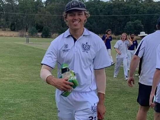 Jack Ginnivan scores a century for Barkers Creek Cricket Club.