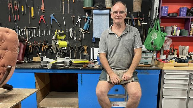 Cairns craftsman Rob McNamara has been in the upholstery business since 1974 and said he's noticed more people wanting furniture restored instead of going into landfill. Picture: Alison Paterson