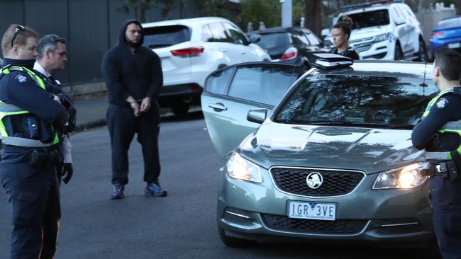 One man was arrested after the early-morning Brunswick raid. Picture: David Crosling