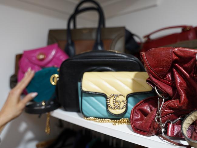Vintage Balenciaga, Gucci, Celine, Stuart Weitzman bags. Picture: Katrina Lezaic