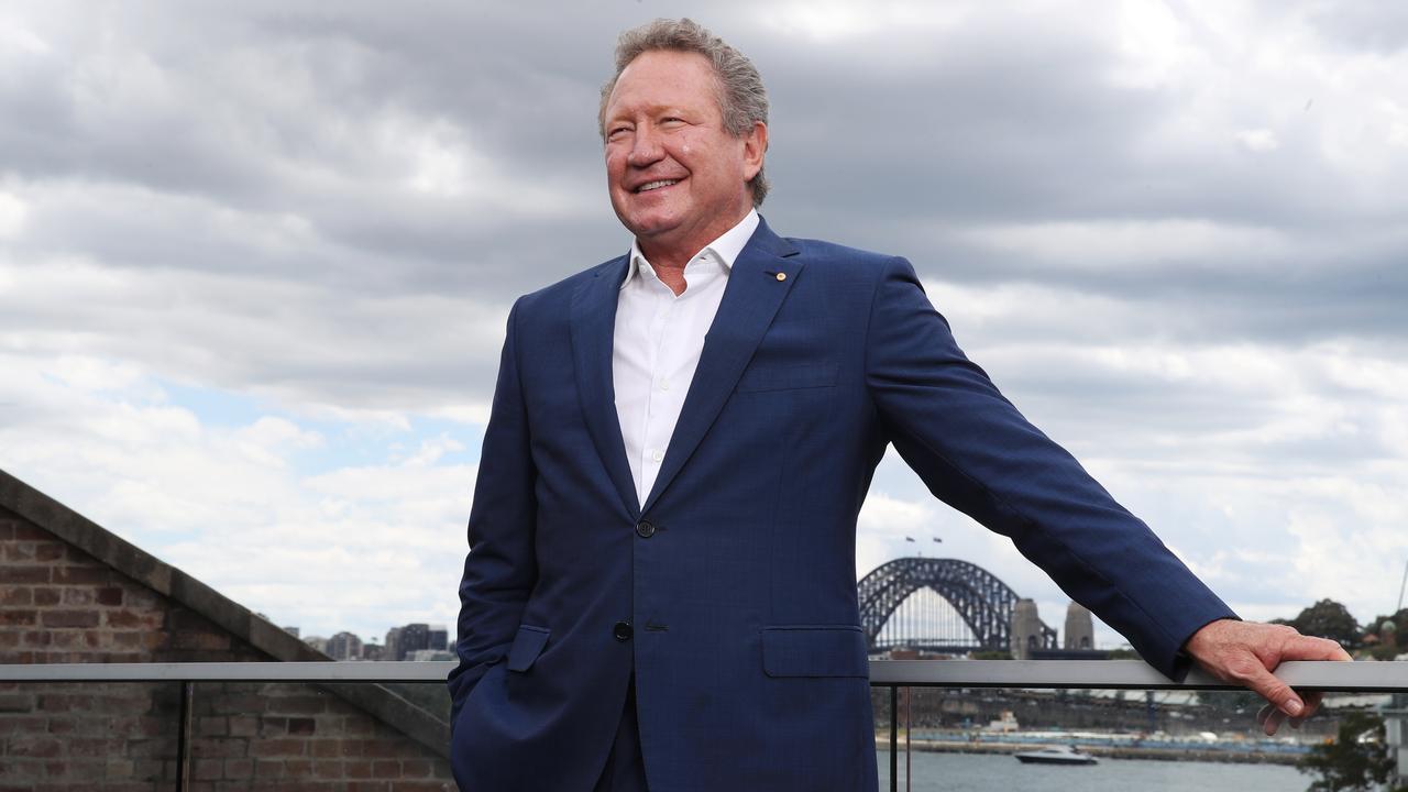 Mining magnate Andrew Forrest has thrown down the gauntlet to BHP, again. Picture: David Swift / NCA NewsWire